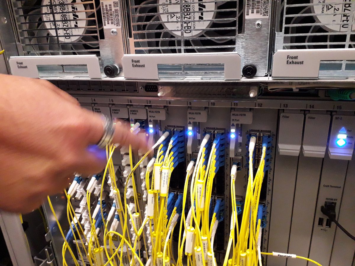 ACL Systems Engineer Tania Apera conducting checks in the cable landing station in Rarotonga